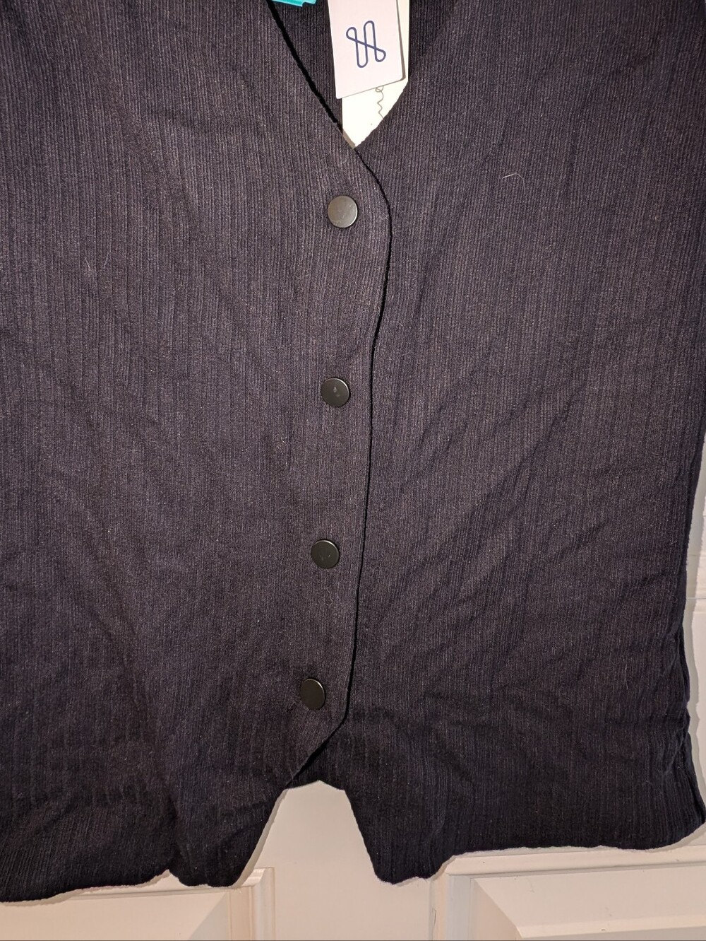 Nine Britton Wilde Button Front Knit Vest - S - Picture 2 of 5
